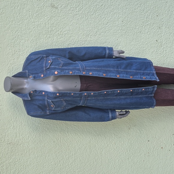 J.Crew Denim Ladies Blue Snap Button Front Rugged Denim Dress - Picture 1 of 17